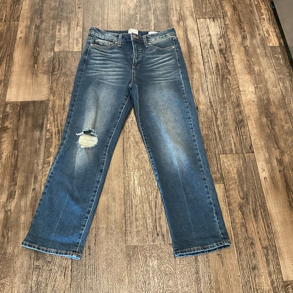EUC, FRAYED Jeans Women's High Rise Straight Leg Jeans, Size 28 - Picture 1 of 9